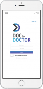 DocToDoctor Mockup App on Iphone